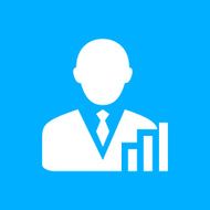 Businessman icon on a blue background - Smooth Series N7