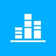 Bar Graph icon on a blue background - Smooth Series N11