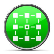 Flowchart icon on a round button - Slender Series N5