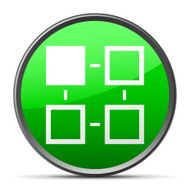 Flowchart icon on a round button - Slender Series N6