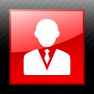 Businessman icon on a square button - Sleek Series N4