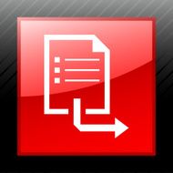 Document icon on a square button - Sleek Series