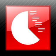 Coxcomb Chart icon on a square button - Sleek Series N2