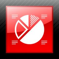 Pie Chart icon on a square button - Sleek Series N2