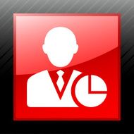 Businessman icon on a square button - Sleek Series N6
