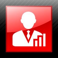 Businessman icon on a square button - Sleek Series N7