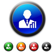 Businessman icon on round buttons - Shined Series N7