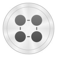 Flowchart icon on a round button - Sharp Series N3