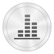 Bar Graph icon on a round button - Sharp Series N6