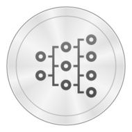 Organization Chart icon on a round button - Sharp Series N2