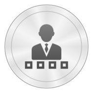 Businessman icon on a round button - Sharp Series N5