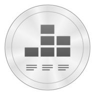 Bar Graph icon on a round button - Sharp Series N7