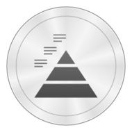 Pyramid icon on a round button - Sharp Series N4