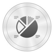 Pie Chart icon on a round button - Sharp Series N2
