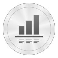 Bar Graph icon on a round button - Sharp Series N8