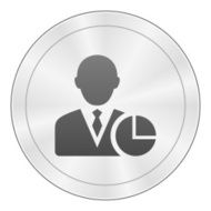 Businessman icon on a round button - Sharp Series N6