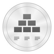 Pyramid icon on a round button - Sharp Series N6