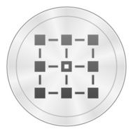 Flowchart icon on a round button - Sharp Series N5