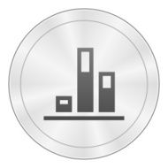 Bar Graph icon on a round button - Sharp Series N9