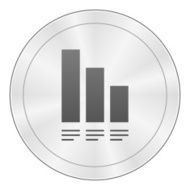 Bar Graph icon on a round button - Sharp Series N10