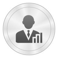 Businessman icon on a round button - Sharp Series N7