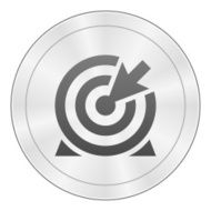 Target icon on a round button - Sharp Series N4