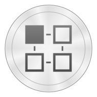 Flowchart icon on a round button - Sharp Series N6