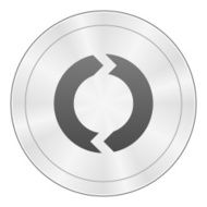 Chevron Chart icon on a round button - Sharp Series N6