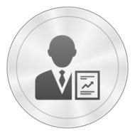 Businessman icon on a round button - Sharp Series N8