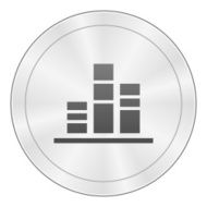 Bar Graph icon on a round button - Sharp Series N11