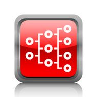 Organization Chart icon on a square button - RubyRed Series N2