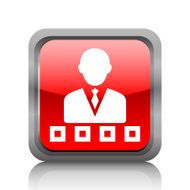 Businessman icon on a square button - RubyRed Series N5