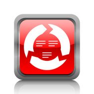 Chevron Chart icon on a square button - RubyRed Series N4