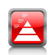 Pyramid icon on a square button - RubyRed Series N4