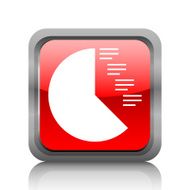 Coxcomb Chart icon on a square button - RubyRed Series N2