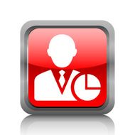 Businessman icon on a square button - RubyRed Series N6