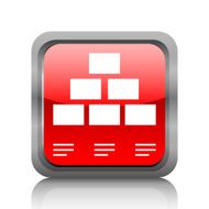Pyramid icon on a square button - RubyRed Series N6
