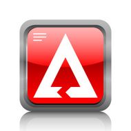 Chevron Chart icon on a square button - RubyRed Series N5