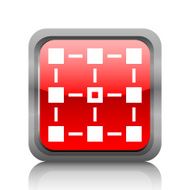 Flowchart icon on a square button - RubyRed Series N5