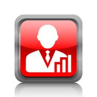 Businessman icon on a square button - RubyRed Series N7