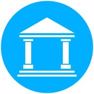 Bank icon on a round button - Round Series N3