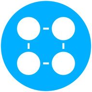 Flowchart icon on a round button - Round Series N3