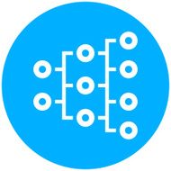 Organization Chart icon on a round button - Round Series N2
