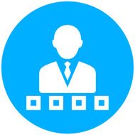 Businessman icon on a round button - Round Series N5