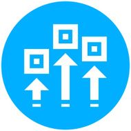 Logistics icon on a round button - Round Series N3