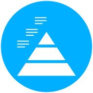 Pyramid icon on a round button - Round Series N4