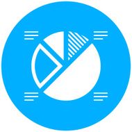 Pie Chart icon on a round button - Round Series