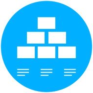 Pyramid icon on a round button - Round Series N6