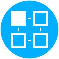 Flowchart icon on a round button - Round Series N6