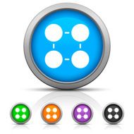 Flowchart icon on round buttons - Gloss Series N3